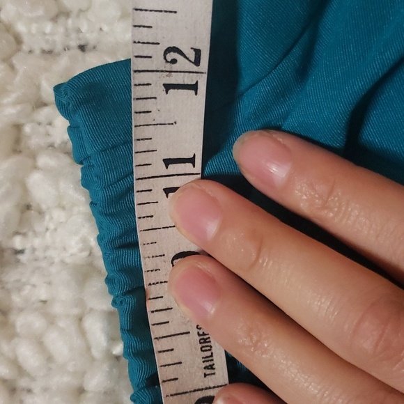 Vintage 80/90s women's 2pc skirt set medium turquoise - Picture 4 of 9